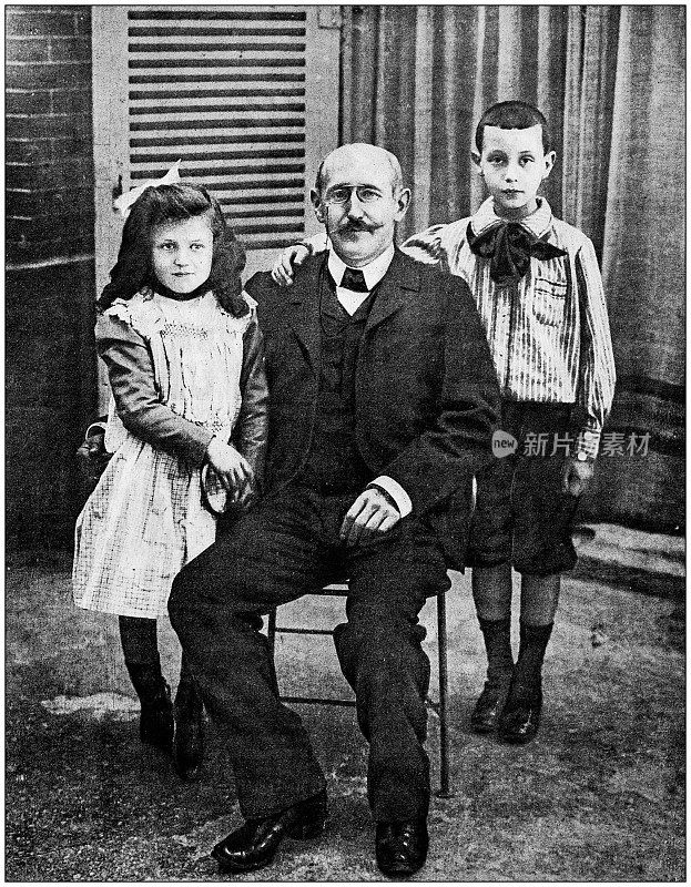 古董照片:Alfred Dreyfus和孩子们